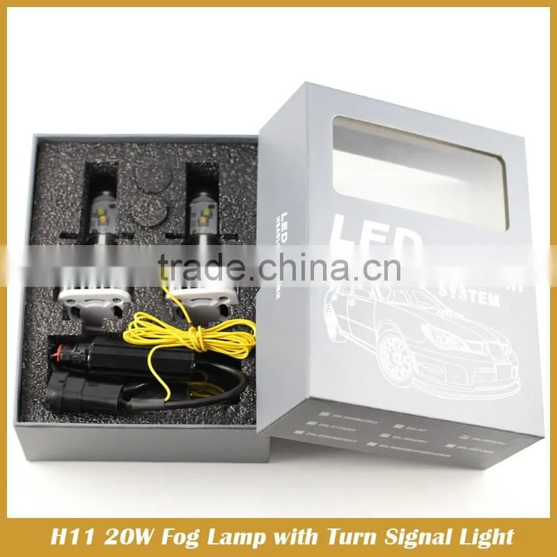 High Power H11 LED Fog Daytime Light Lamp with Amber Turn signal light DRL
