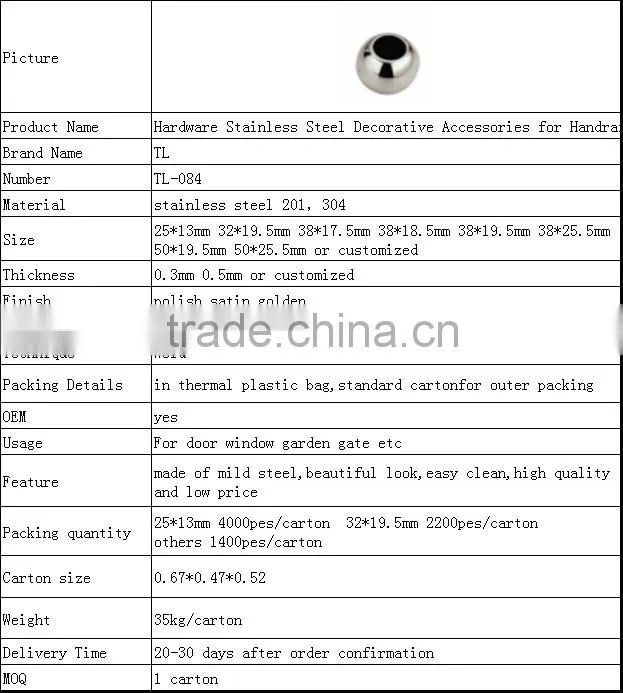 Hardware Stainless Steel Decorative Accessories for door
