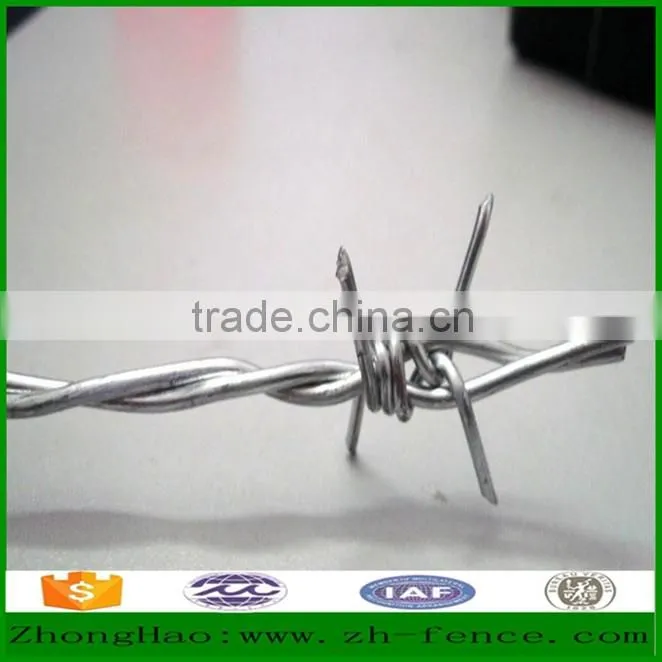 Hot dipped galvanized PVC coated high quality Barbed Wire Fence