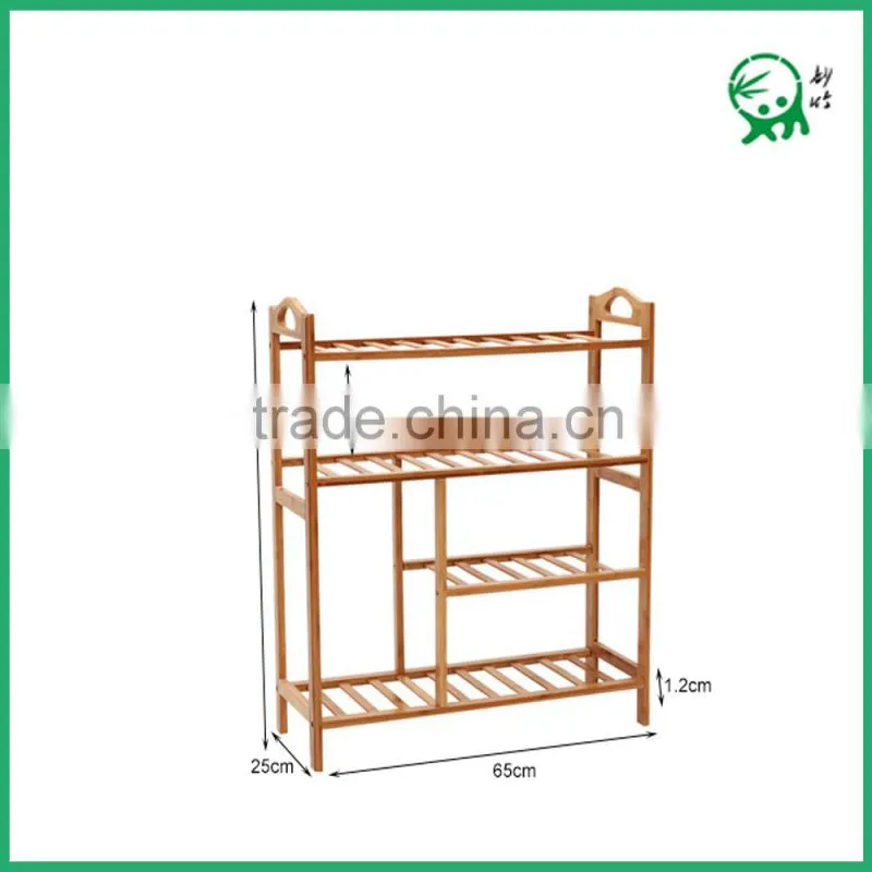 Durable Modeling Popular Eco-friendly Bamboo 4 layers Shoe Rack