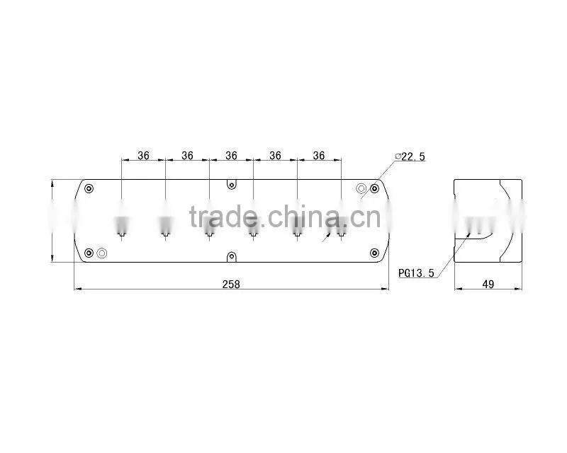 high quality xindali hoist control box enclosure for six holes LAY5-BP06