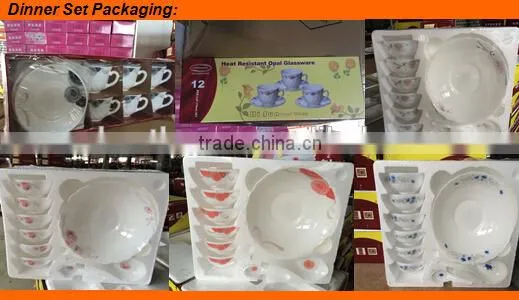 18pcs Opal Glassware Set Dinner Set Heat Resistant Opal Glass