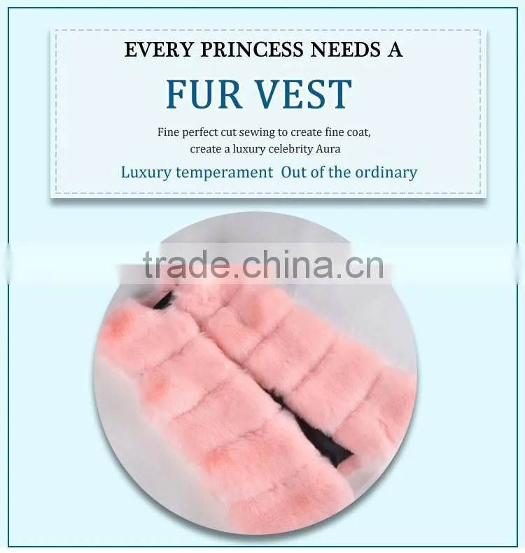 women pink pattern faux fur vest fake fur vest