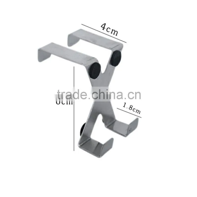Retail Price Thicken Stainless Steel funny Door Hook Hanger Towel Rail X-type -Silver