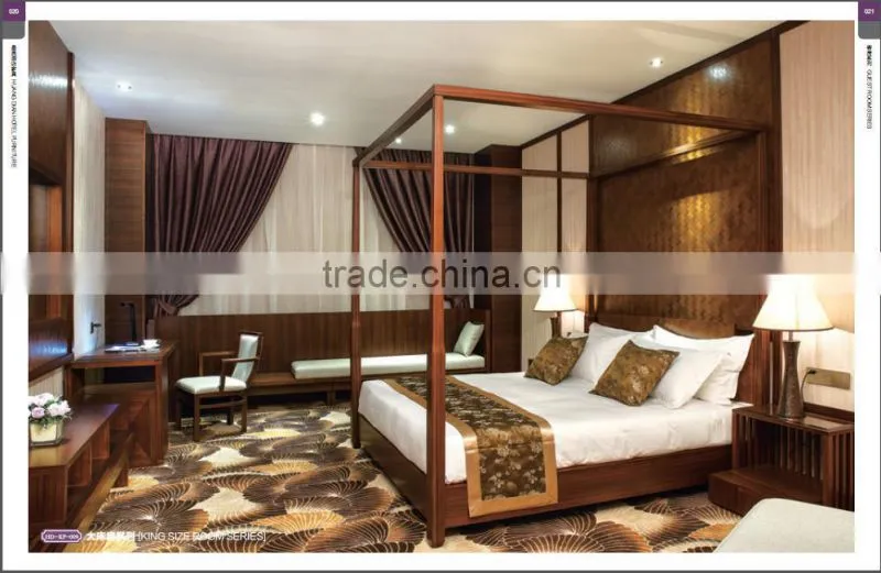 King size hotel bedroom set, solid wood king size bedroom set HDBR1127