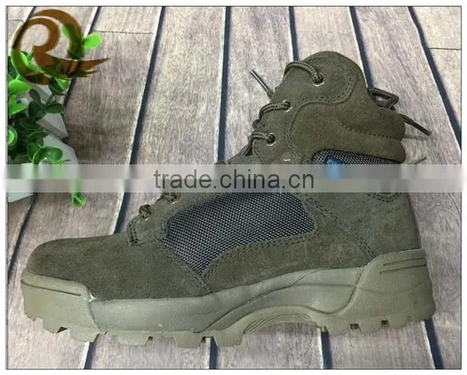 Wholesale Leather khaki outdoor waterproof ankle army military tactical boots