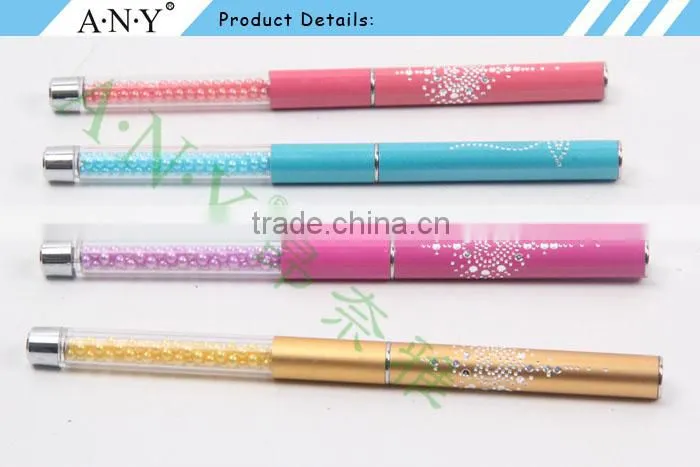 ANY Nail Art Design Care Nylon Hair French Manicure Nail Brush Gold Handle