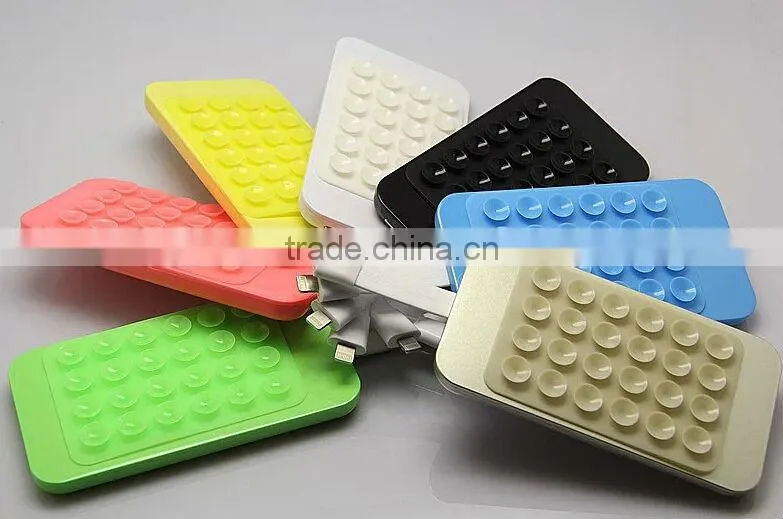 2014 new type power bank,4000mah sucker power bank 6 colors