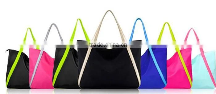 Custom NylonTote and Shoulder Portable Large Travel Shopping Bag for Women