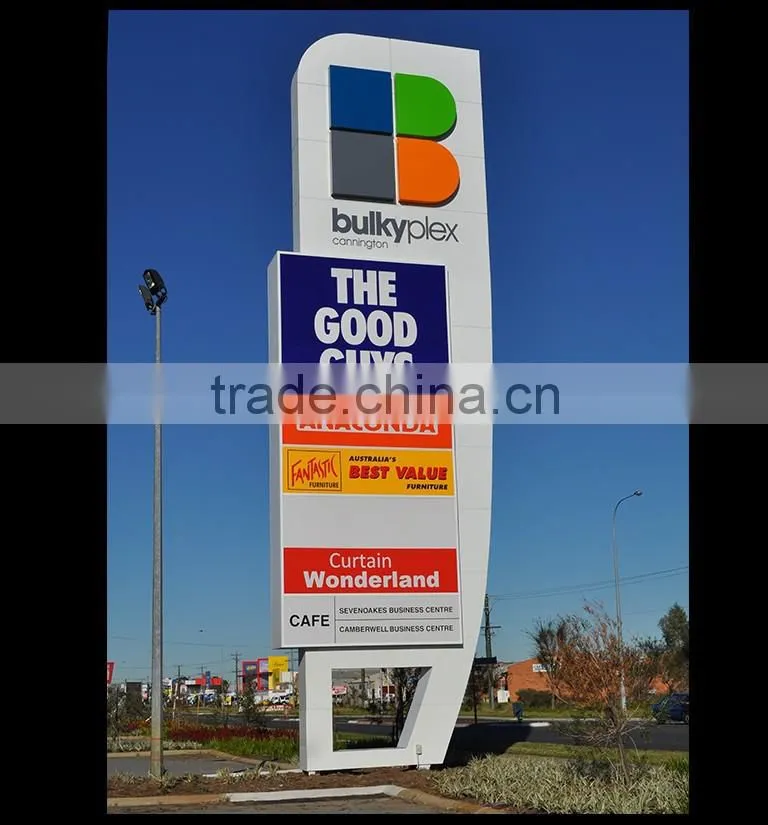 outdoor advertising aluminum led pylon sign