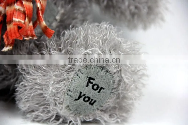Luckiplus Hot Sale First Class Grey Bear With Scarf Safe Technology Toy For Kids