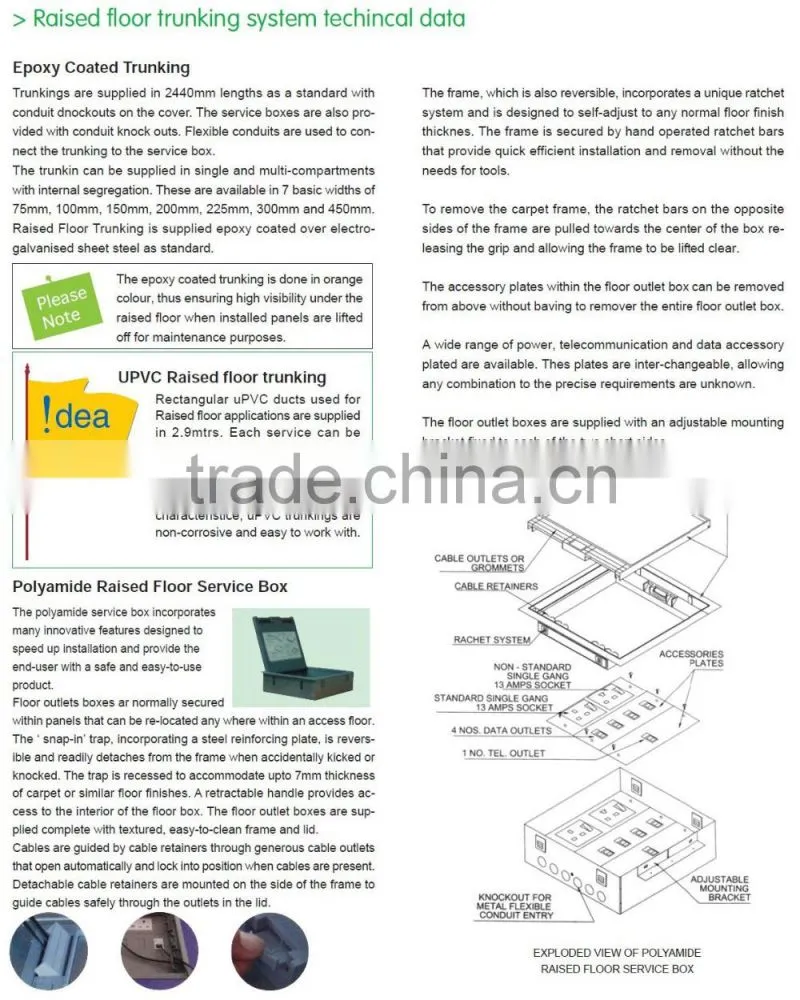 Electrical Floor Box/Floor Outlet Box/under floor service box with 13A SWITCHED SOCKET PLATES