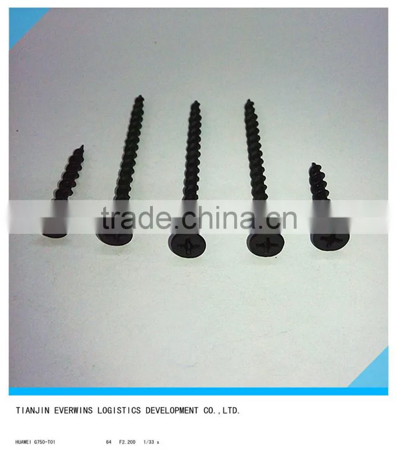 Drywall Screw Phillips bugle Head Coarse thread Black phospated