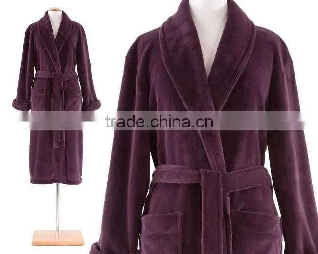 100% polyester embroidery coral fleece bath robe