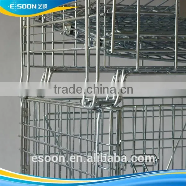 Industry foldable steel wire basket for Warehouse Storage