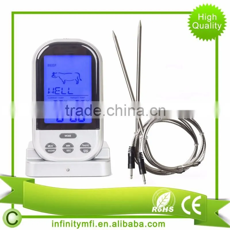 Milk/Water/BBQ Thermometer Pro - Monitor Meat Temperature Cooking In Oven BBQ Smoker Grilling Broiling