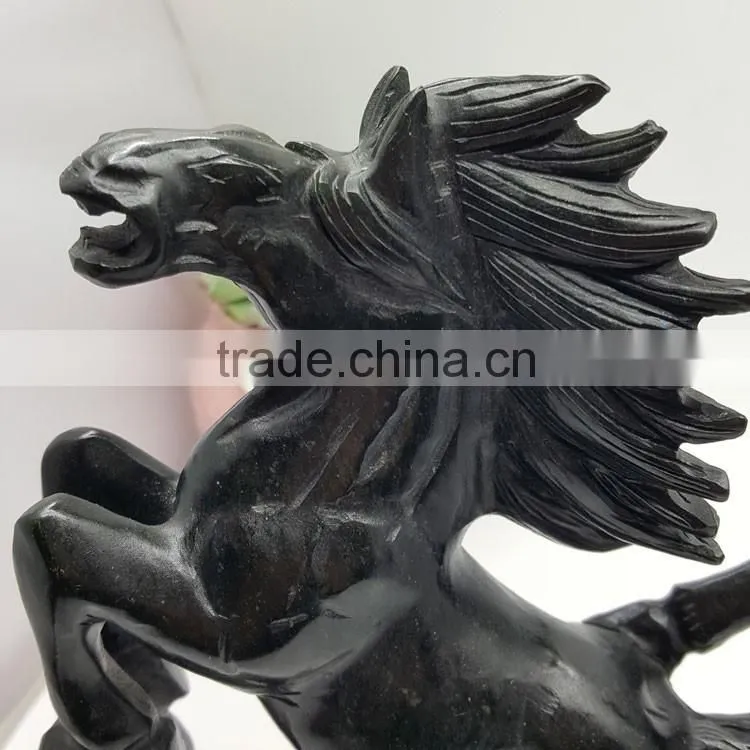 Obsidian horse sculpture animal carvings