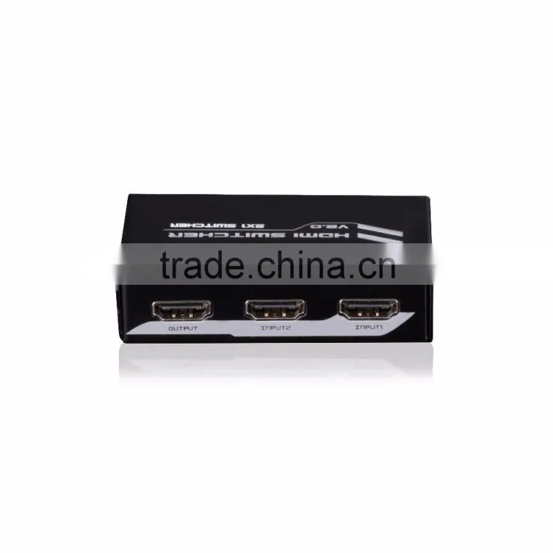 video matrix switcher 2.0 2 port HDMI Switch 2x1 hdmi switch support 4kx2k 1080p 3D for hot video player