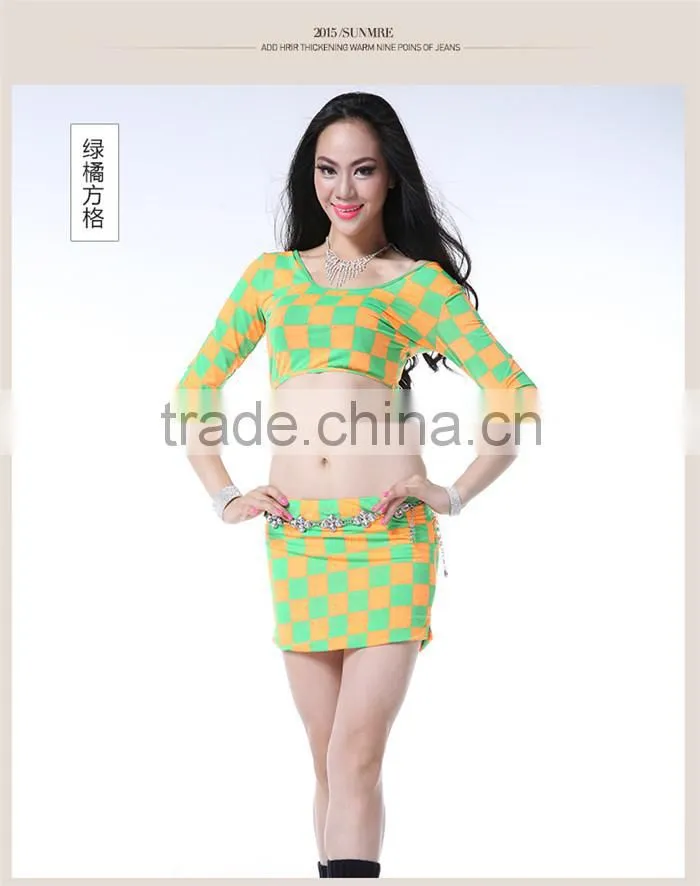 Wuchieal Printing Sexy Dance Costume for Belly Dancer, Hot Sale Belly Dance Professional Practice Suit