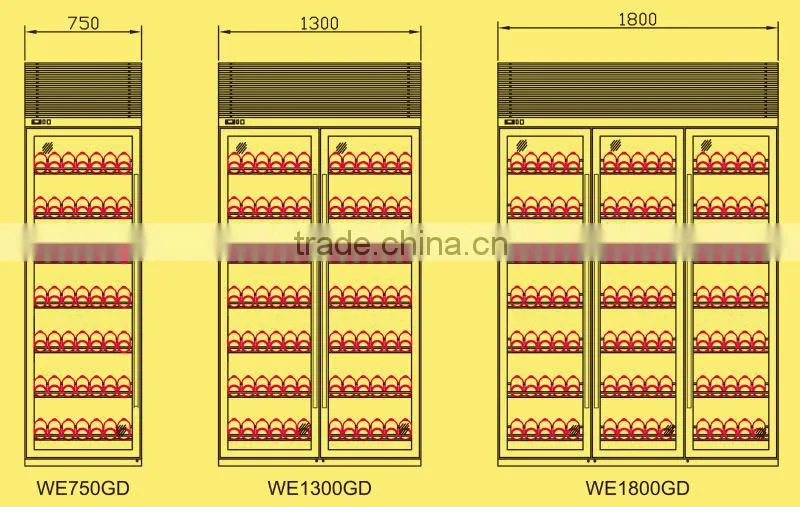 luxury wine cooler for hotel/stainless steel wine chiller