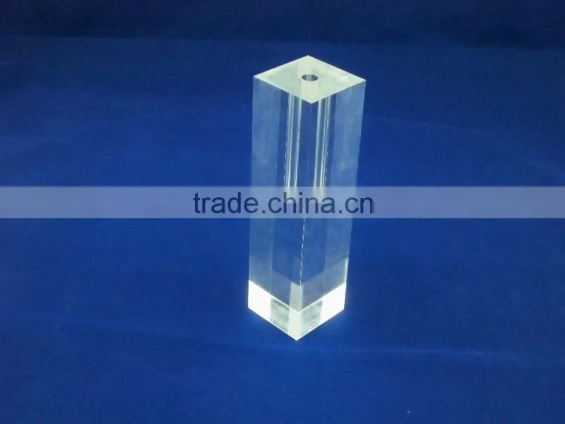 Flower vase insert of hollow acrylic block