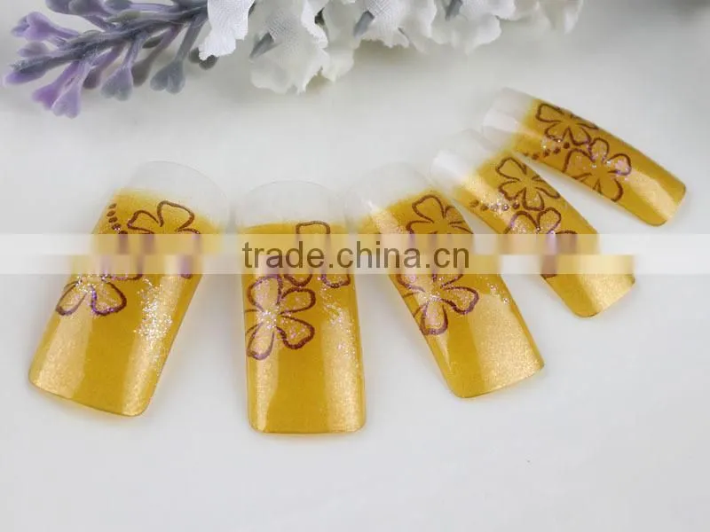 Wholesale 70pcs/box airbrushed false nail Glitter full cover nail tip
