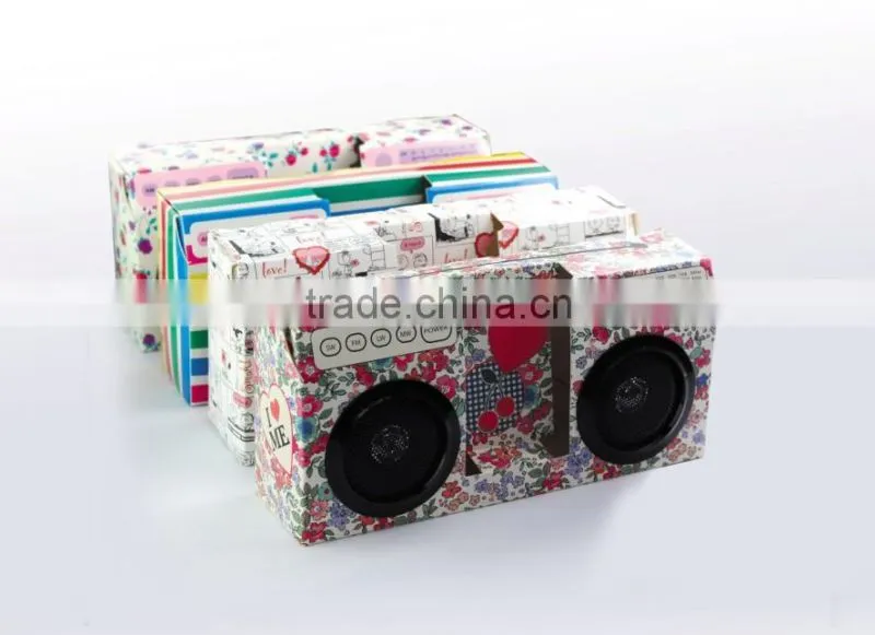 promotion square paper mini foldable cardboard speaker