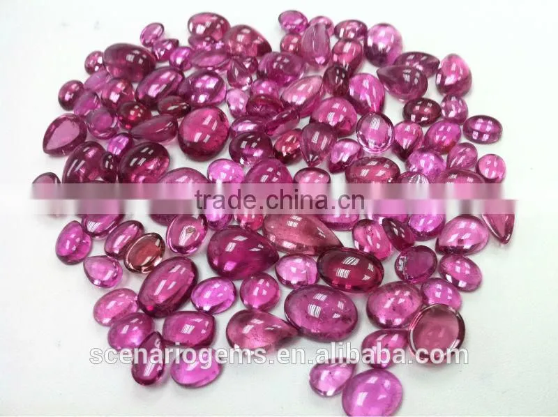 #CMZZ Natural Multi-Shape Free Size Cabs Loose Gemstone Rubellite Cabochon