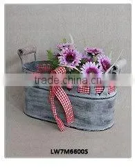 Vintage Wood Box Ornamental Planter with Message