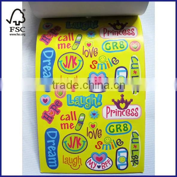 removable paper word sticker