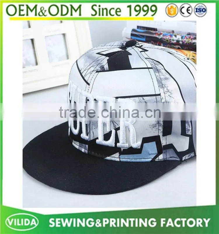 New Fashion Unisex Hip Hop Sublimation 100% Polyester Snapback Cap Wholesale
