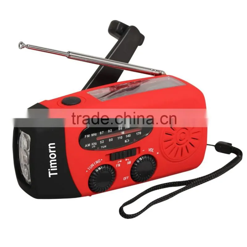 Multifunction Portable Hand Crank Solar Dynamo Radio with Flashlight