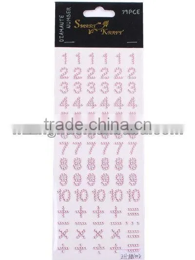 Diamante Number Body Jewelry Sticker