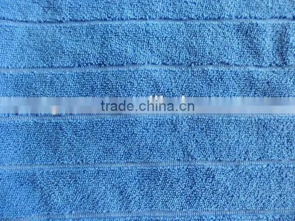 Microfibre cloth strip warp knitted