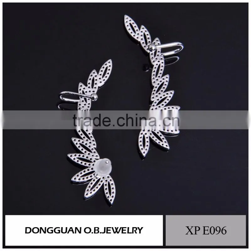 Rhinestone women sterling silver earring fashion earring/ latest diamond stone earring