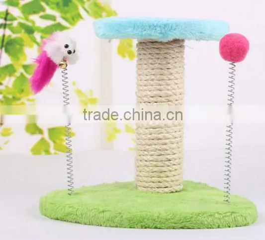 Aimigou Sisal mouse cat toys with spring and round bottom
