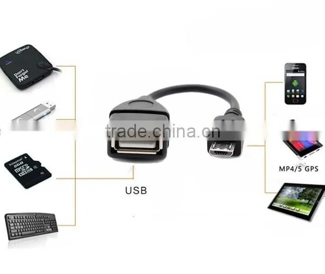 Micro USB 2.0 A Female to B Male Converter OTG Adapter Cable / OTg Data Transfer / OTG data cable