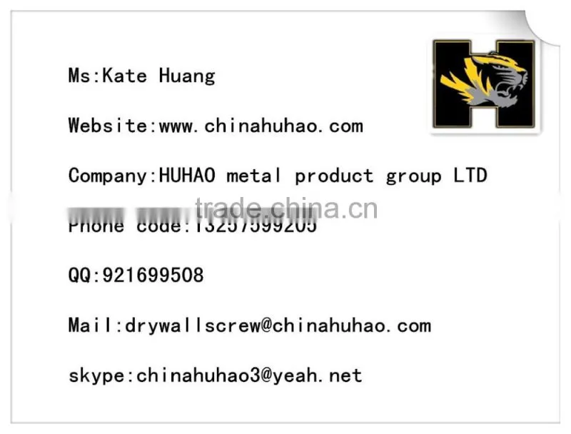customized countersunk head zinc plating self tapping screw