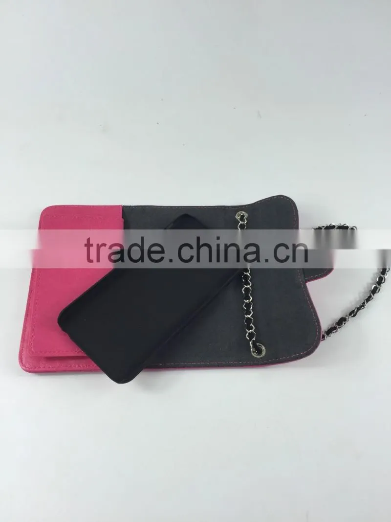 fashion style PU leather wallet case with mirror and card holder for iPhone 6