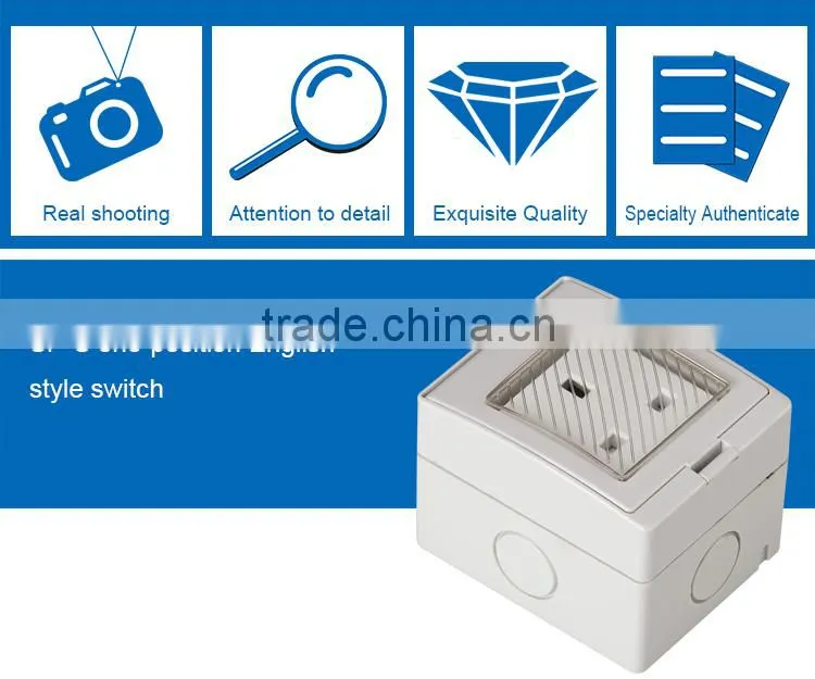 English Style Electrical Wall Bathroom Waterproof Switches Button