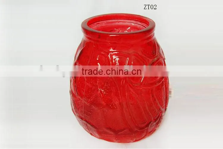 Colored round candle glass jar with scented candle