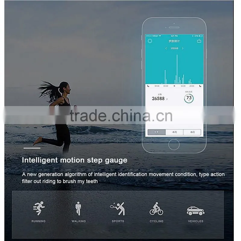Large screen CK11 silica band sleep monitor blood oxygen monitor fitness tracker smart wristband