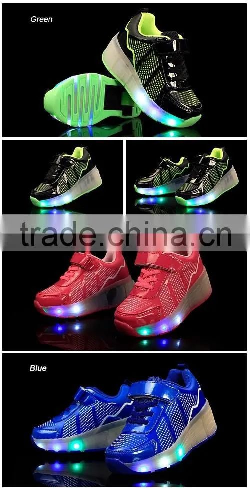 2016The Latest Unisex Child Roller Shoes LED Light Up Shoes
