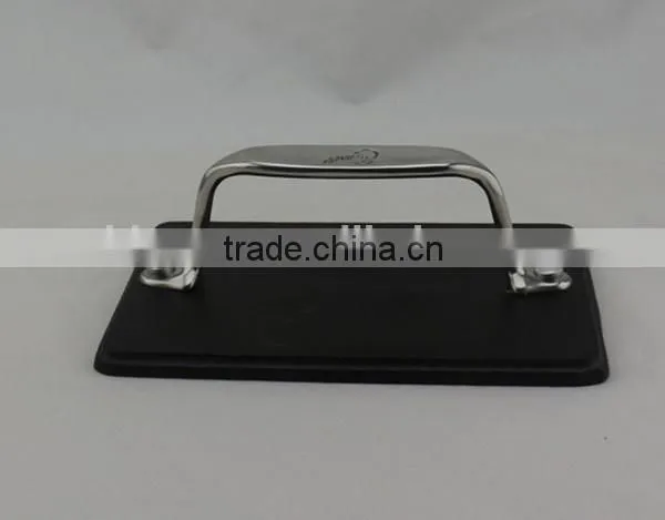 Meat grill press plate