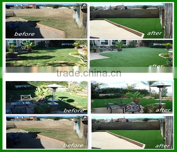 20mm height straight & curled yarn landscaping artificial grass carpet