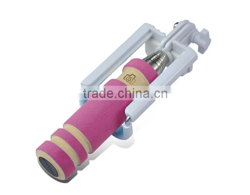 Wholesale factory cable take pole with cable NO need bluetooth No need charger Selfie stick