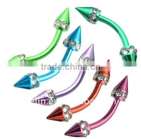 316L stainless steel eyebrow jewelry with multi-crystals balls