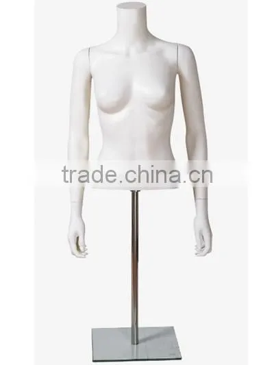 Durable white female half-body white mannequins