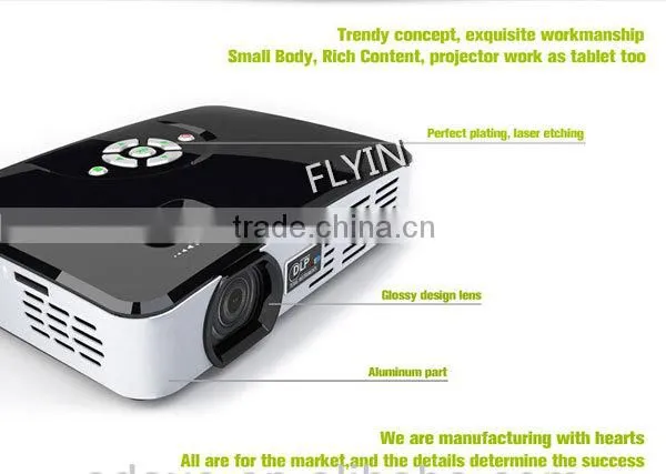 Smart 1080P 1280x800 3d Portable mini android projector