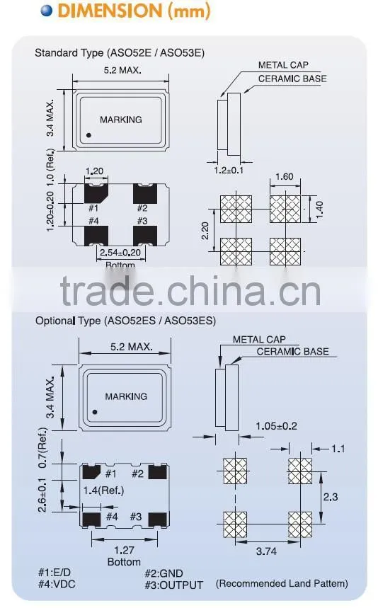 5x3.2mm SMD Spread Spectrum Low EMI Crystal Oscillator(2.5V)-Metering